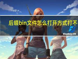 后缀bin文件怎么打开方式打不开（后缀bin文件怎么打开方式）