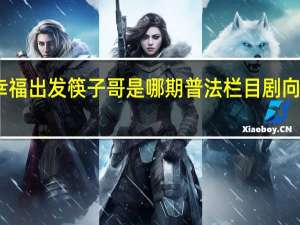 向幸福出发筷子哥是哪期 普法栏目剧向幸福出发