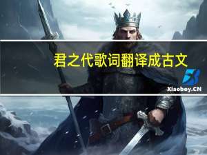 君之代歌词翻译成古文（君之代歌词）