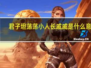 君子坦荡荡小人长戚戚是什么意思