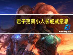 君子荡荡小人长戚戚意思