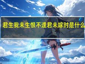 君生我未生 恨不逢君未嫁时是什么意思（君生我未生 恨不逢君未嫁时）