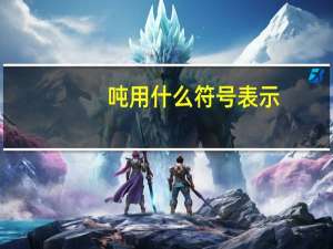 吨用什么符号表示