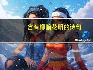 含有柳暗花明的诗句
