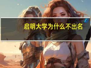 启明大学为什么不出名