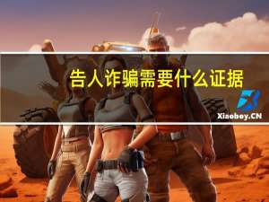 告人诈骗需要什么证据