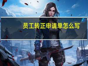 员工转正申请单怎么写