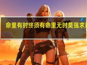 命里有时终须有命里无时莫强求意思