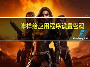 咋样给应用程序设置密码