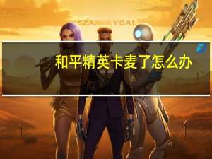 和平精英卡麦了怎么办