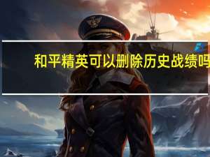 和平精英可以删除历史战绩吗