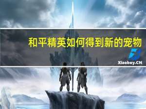 和平精英如何得到新的宠物