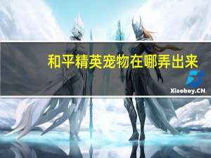 和平精英宠物在哪弄出来