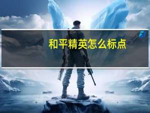 和平精英怎么标点