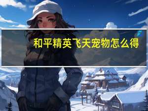 和平精英飞天宠物怎么得