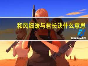 和风细暖与君长诀什么意思