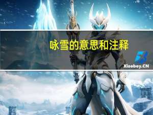 咏雪的意思和注释（咏雪的意思）