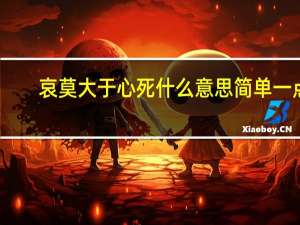 哀莫大于心死什么意思简单一点（哀莫大于心死什么意思）