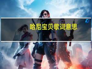 哈尼宝贝歌词意思（哈尼宝贝歌词谐音）