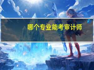 哪个专业能考审计师