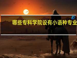 哪些专科学院设有小语种专业