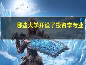 哪些大学开设了投资学专业