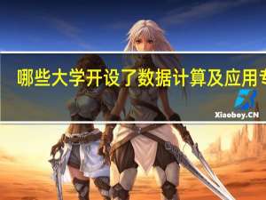 哪些大学开设了数据计算及应用专业