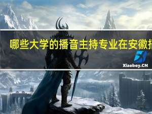 哪些大学的播音主持专业在安徽招生