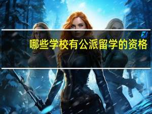 哪些学校有公派留学的资格