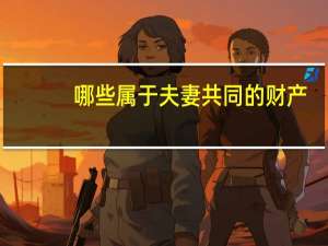 哪些属于夫妻共同的财产