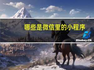 哪些是微信里的小程序