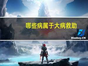 哪些病属于大病救助