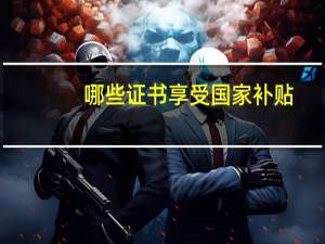 哪些证书享受国家补贴