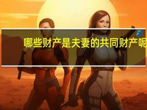 哪些财产是夫妻的共同财产呢