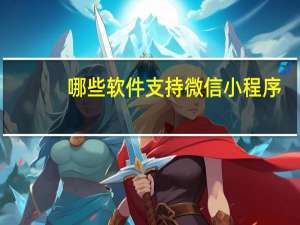 哪些软件支持微信小程序