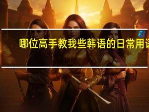 哪位高手教我些韩语的日常用语!越多采纳!