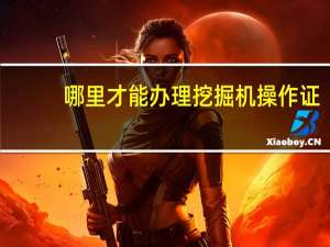 哪里才能办理挖掘机操作证