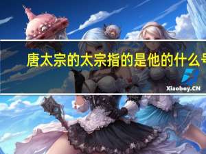 唐太宗的太宗指的是他的什么号（唐太宗）