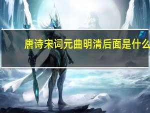 唐诗宋词元曲明清后面是什么