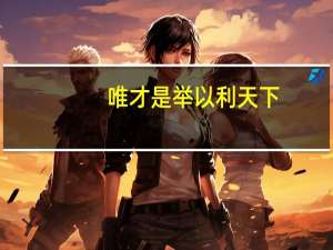 唯才是举 以利天下（唯才是举的意思）