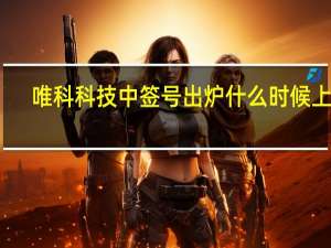 唯科科技中签号出炉 什么时候上市