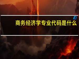 商务经济学专业代码是什么