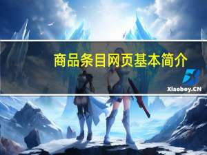 商品条目网页基本简介