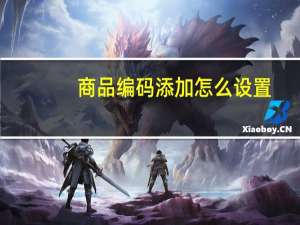 商品编码添加怎么设置