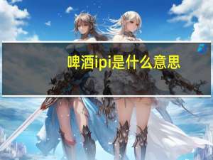 啤酒ipi是什么意思