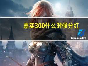 嘉实300什么时候分红
