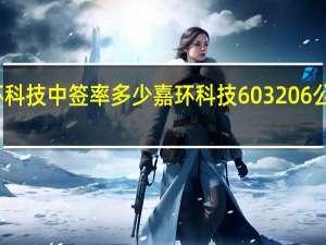 嘉环科技中签率多少 嘉环科技603206公布中签率