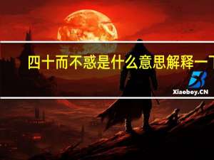 四十而不惑是什么意思解释一下（四十而不惑是什么意思）