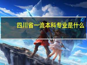 四川省一流本科专业是什么