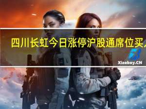 四川长虹今日涨停 沪股通席位买入2.48亿元并卖出1.52亿元